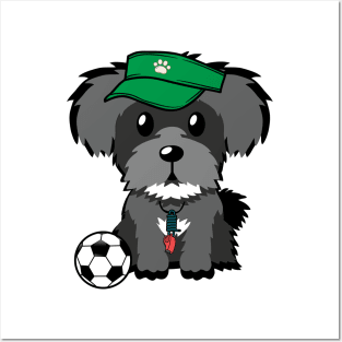 Schnauzer Playing Soccer Posters and Art